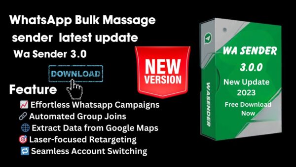 Wasender Bulk WhatsApp Sender + Group Sender + WhatsApp Auto Reply Bot (V3.3.0)